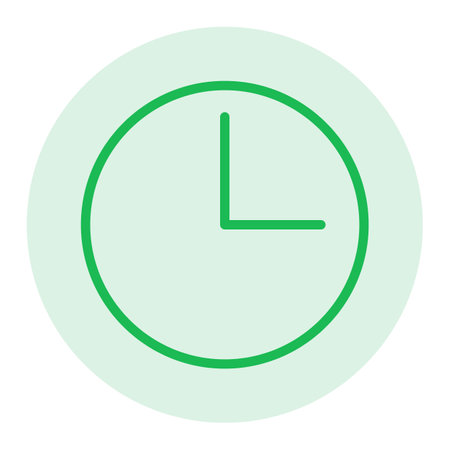 abstract design of a clock green color flat icon designのイラスト素材