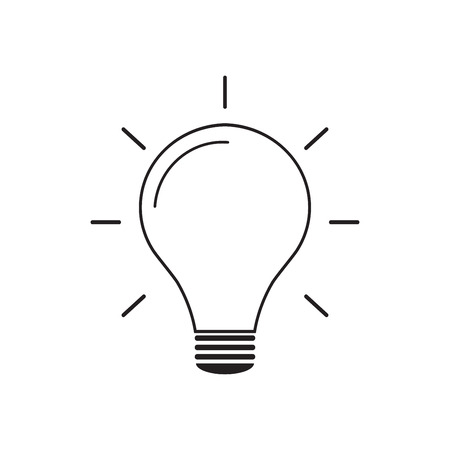 Light bulb line icon vector, isolated on white background. Idea sign, solution, thinking conceptのイラスト素材
