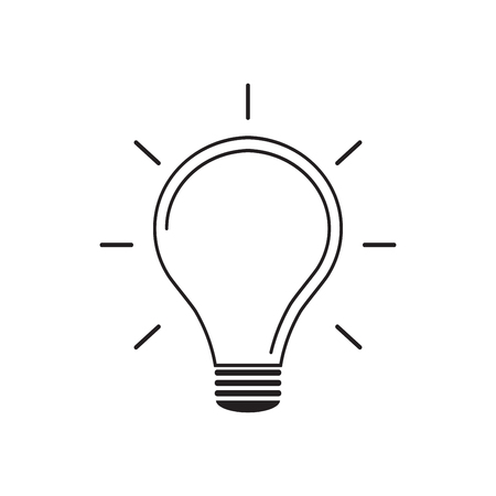 Light bulb line icon vector, isolated on white background.のイラスト素材