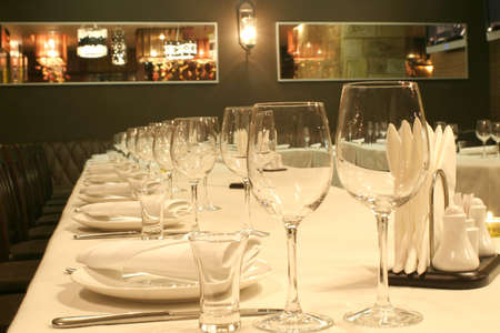 inwardly maid of restaurant before the beginning of banquetの写真素材