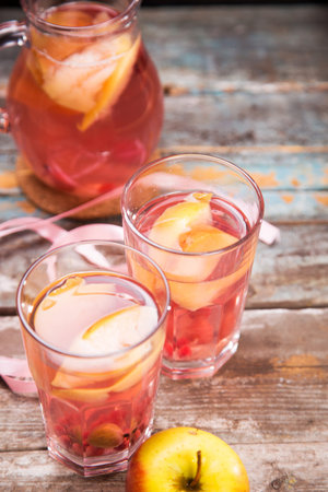 fresh boiled compote from apple and berrys in studioの写真素材