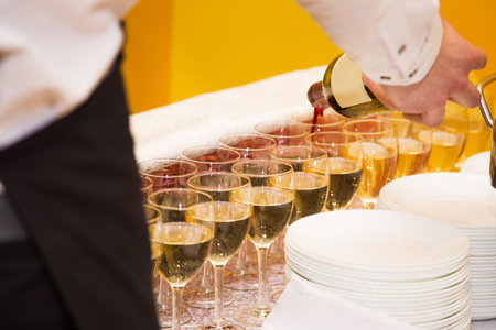 Inside of the wine catering for guests of the event