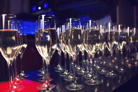 Inside of the  champagne catering for guests of the eventの写真素材