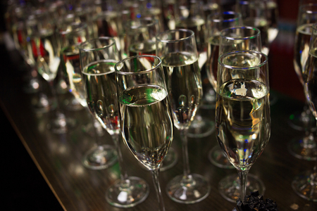 Inside of the  champagne catering for guests of the eventの写真素材