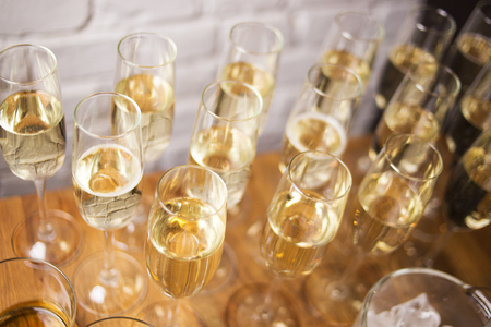 Inside of the  champagne catering for guests of the eventの写真素材