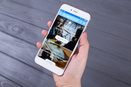 Kyiv, Ukraine - April 22, 2020: The Pay pal website  displayed on smartphone.Internet access from a...