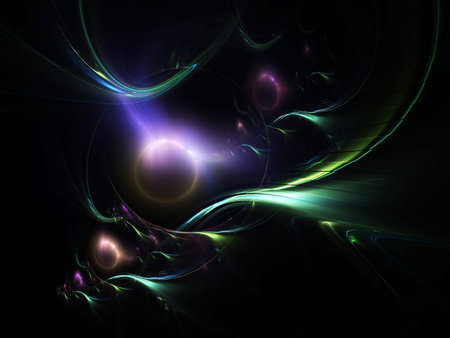 dark colored abstract round curves and lines on black background