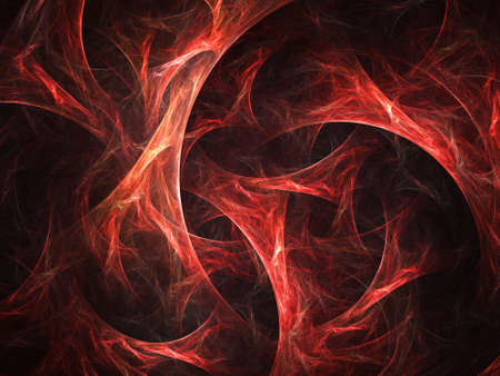 colored abstract round curves and lines on black backgroundの写真素材