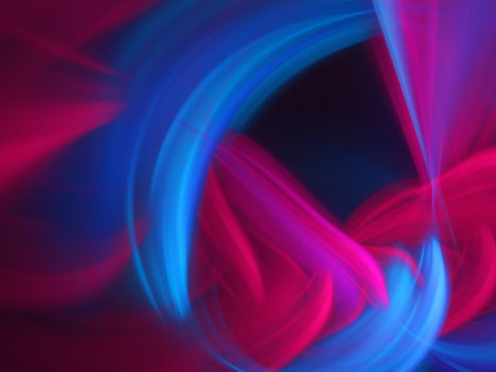 colored abstract round curves and lines on black background