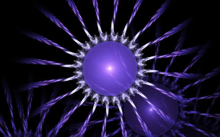 colored abstract round curves and lines on black backgroundの写真素材