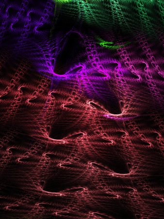 fractal colored abstract round curves and lines on black background
