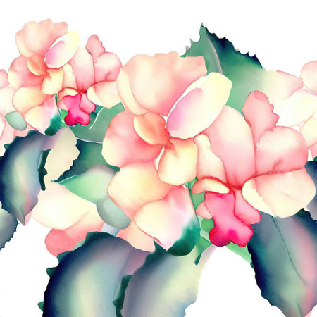 flowers painted in watercolor in pastel, delicate colors, illustration generated by Aiの素材