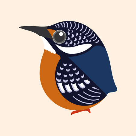 Blue-eared Kingfisher, bird cartoon vector.のイラスト素材