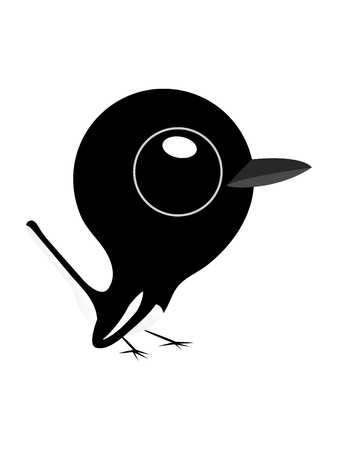 A birds cartoon of Oriental magpie robin or magpie bird type and cute bird because it's have a big eyes.のイラスト素材