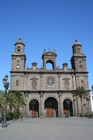 Old cathedral in the capital of the island in a sunny day.の写真素材