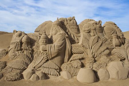 King and presents with camels resting in the way.の写真素材