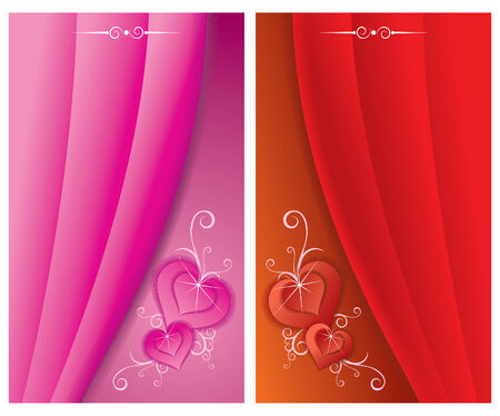 Two beauty  cardsのイラスト素材