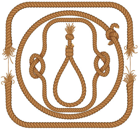 Twisted rope frames collectionのイラスト素材