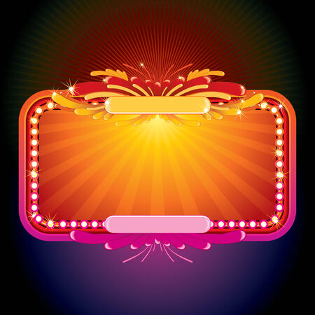 Neon glowing sign for your messageのイラスト素材