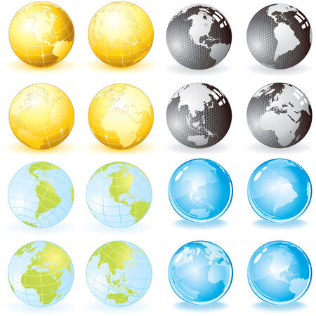 Globes set-vector design elementsのイラスト素材