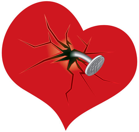 Crashed heart -vector illustration のイラスト素材