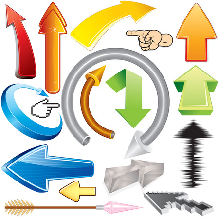 Collection of stylized arrows のイラスト素材