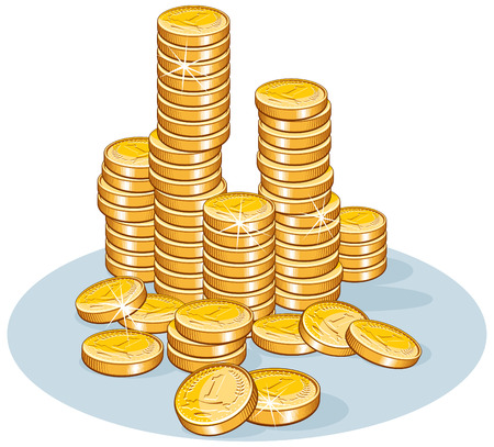 Pile of coins- vector illustrationのイラスト素材