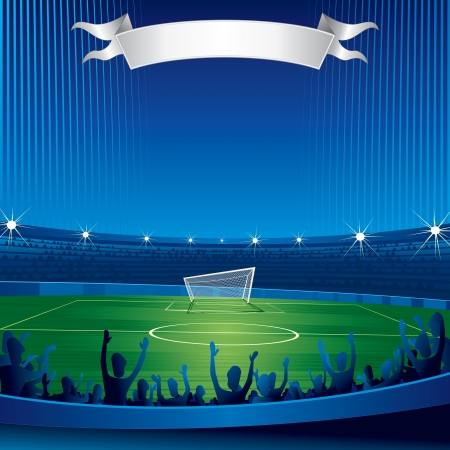 Soccer stadium with fans-vector background for your textのイラスト素材
