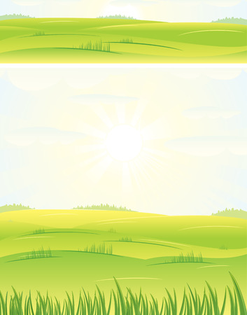 Summer day-vector banner and backgroundのイラスト素材