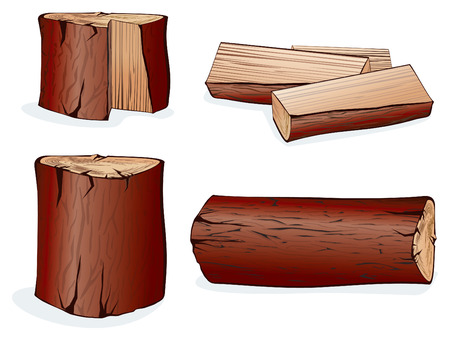 Wooden set.Isolated vector elementsのイラスト素材