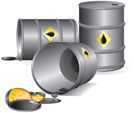 Oil barrels set-separated vector objects のイラスト素材