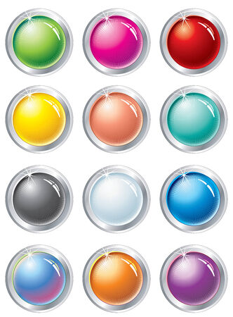 Collection of multicolored vector buttons のイラスト素材