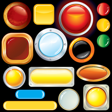Collection various glossy buttons and bars-only gradients usedのイラスト素材