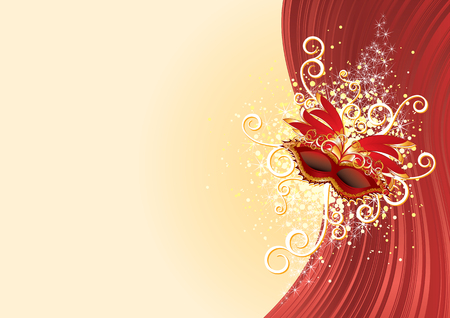 Festive carnaval poster with mask のイラスト素材