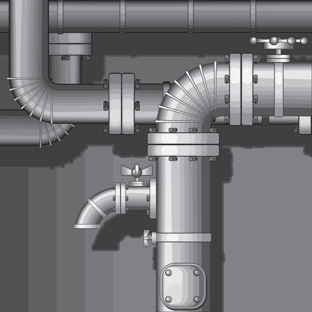  Industrial Pipe Background with faucet(no gradients)のイラスト素材