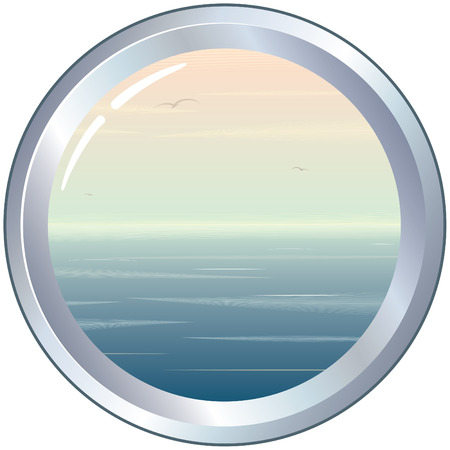  Porthole with seascapeのイラスト素材