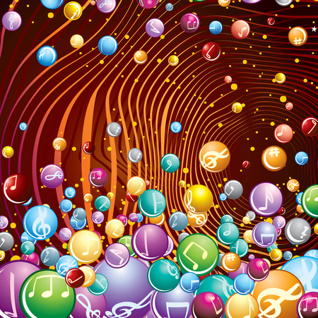 Funky musical staff background のイラスト素材