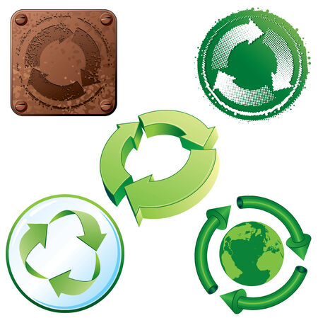 Set of stylized recycling symbolsのイラスト素材