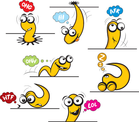 Amazing funny snake emoticonsのイラスト素材