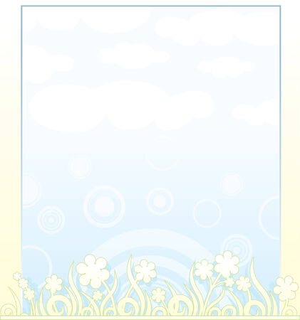 Pastel   background with floral border. のイラスト素材