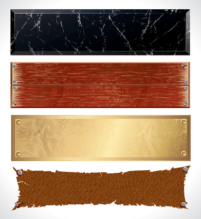 Various textured web banners -  imitation of marble, wood, metal, leather surfaces のイラスト素材