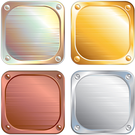 Set of Square Metallic Panels  illustrationのイラスト素材