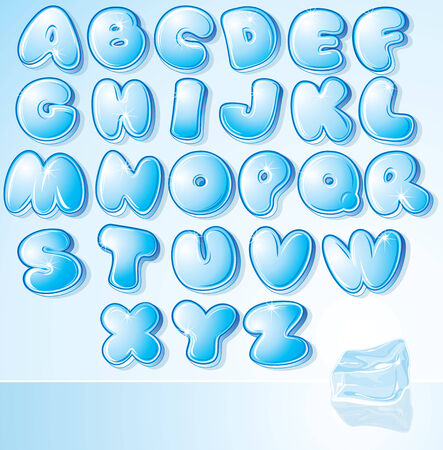 Artistic Ice Water Font -   illustration for your christmas card designのイラスト素材