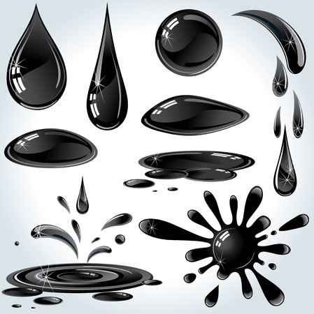 Set of various Oil or Petroleum Dropsのイラスト素材