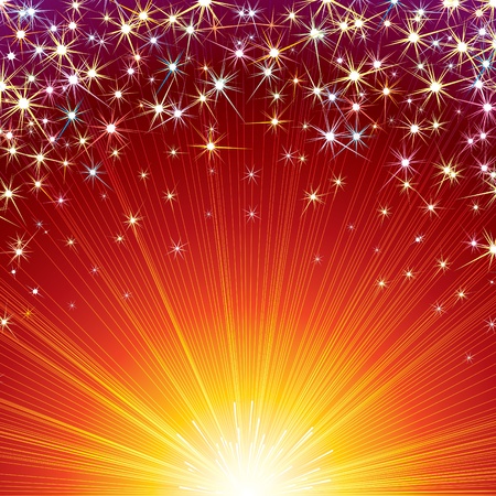 Festive vector background with Firework sparksのイラスト素材