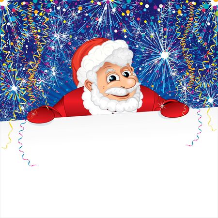 Vector Celebrating Santa with blank space for your textのイラスト素材