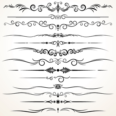 Vector Collection of Ornamental Rule Lines in Different Design styles Vector Collection of Ornamental Rule Lines in Different Design styles