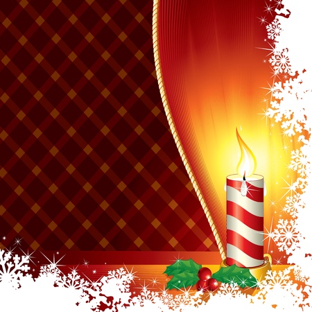 Christmas Candle From Frozen Window - vector with copyspaceのイラスト素材