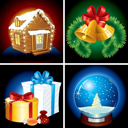 Detailed Vector Christmas Icons and illustrationsのイラスト素材