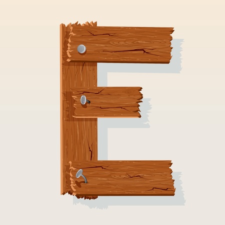 Letter E From vector Wooden Alphabetのイラスト素材